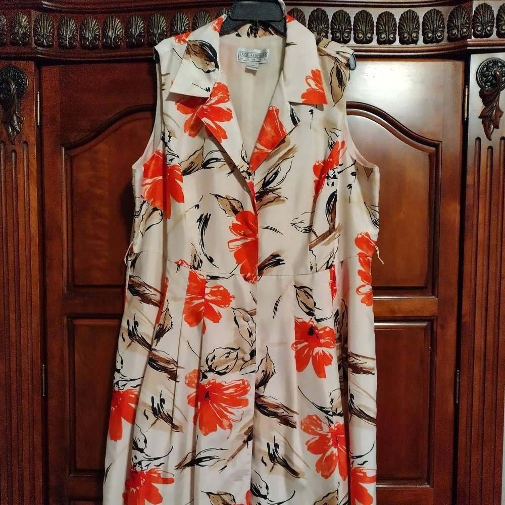 Jessica Howard Sleeveless Button-down Dress 24W NWOT